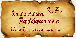 Kristina Pajkanović vizit kartica